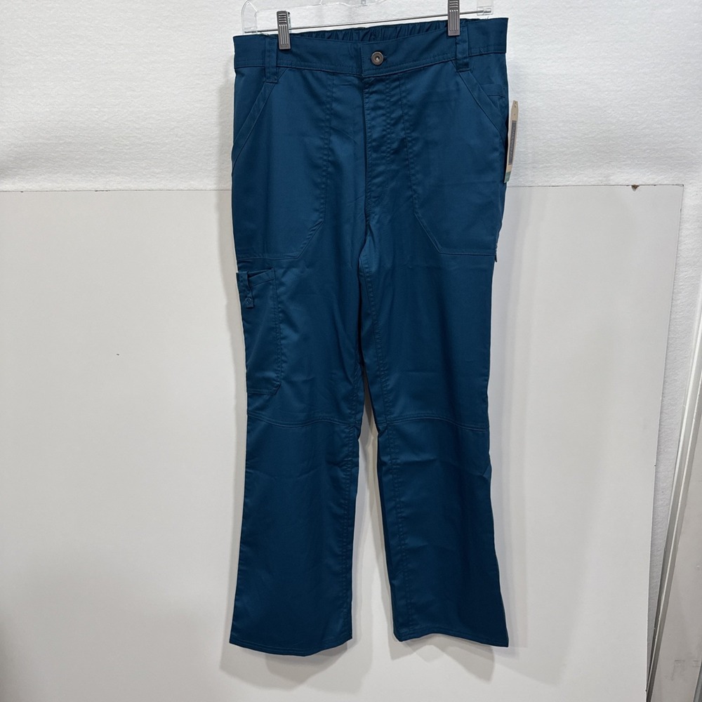 Cherokee Workwear Revolution Men's Small Short Teal Fly Front Scrub Pants New